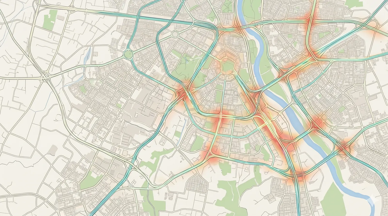 Traffic Lab map-style traffic simulation artwork